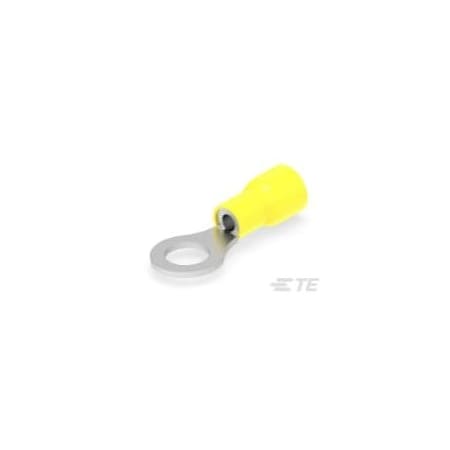 Te Connectivity Ring Terminal, 5/16 in Stud Size, 14 AWG, 300 V, Nylon Insulated, Yellow 35538